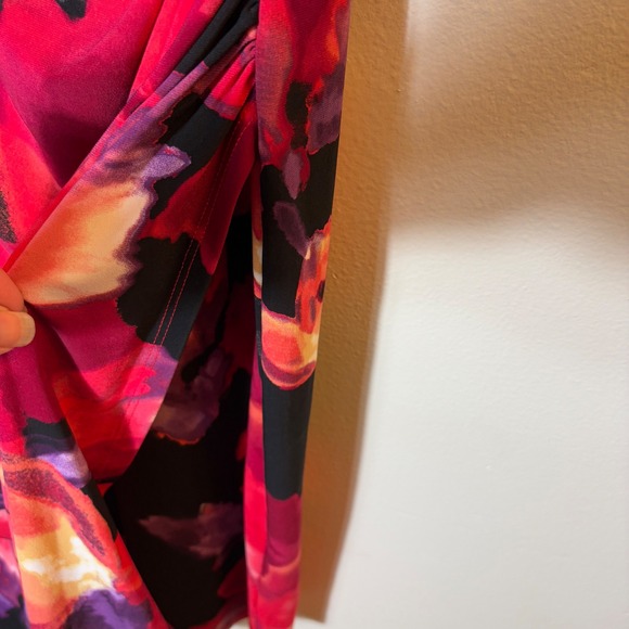 Lauren Ralph Lauren Floral Dress Women's Size 10 Sleeveless Ruched - Picture 6 of 9